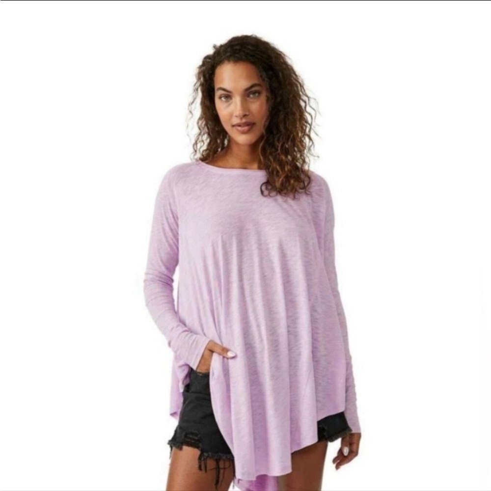⭐️Free people aria trapeze long sleeve top nwot size small lavender purple